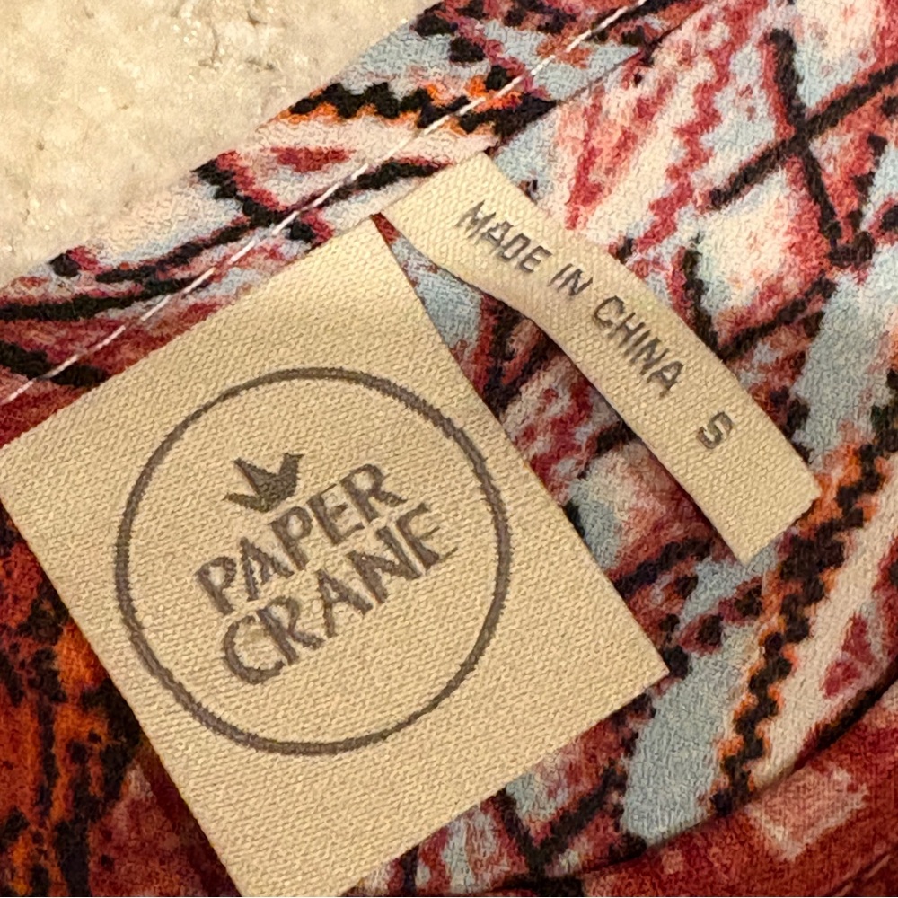 Paper Crane Stitch Fix Boho Cami Tank Top Size Small Earth Tone Tribal Festival - Picture 4 of 7